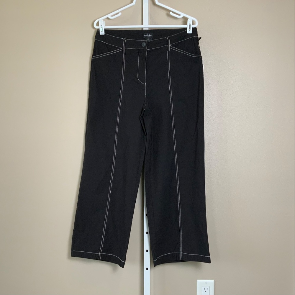 Nicole Miller Contrast Stitch Cropped Pants - Picture 3 of 16